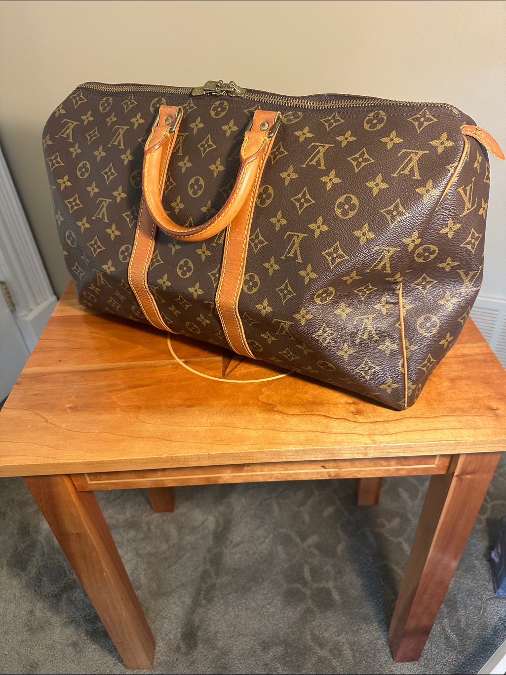 Authentic Louis Vuitton Monogram Keepall Bandouliere Duffle.